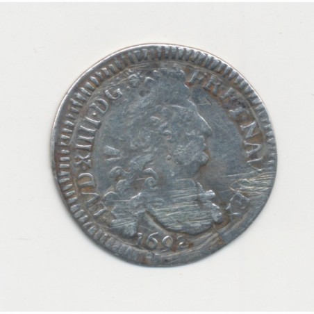 Louis XIV - 4 Sols aux 2L - 1692 K Bordeaux - TB+