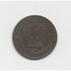 1 Centime Napoléon III - Tête nue - 1856 BB Strasbourg - TB 2