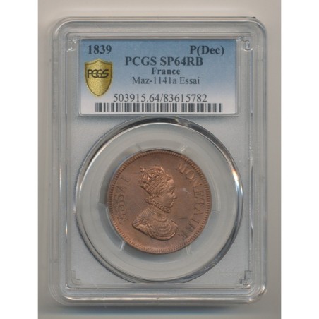 10 Centimes 1839 Essai Louis XIII - PCGS SP64RB 83615782
