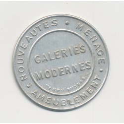 Timbre-monnaie - 5 Centimes bleu sur fond rouge - Galeries modernes