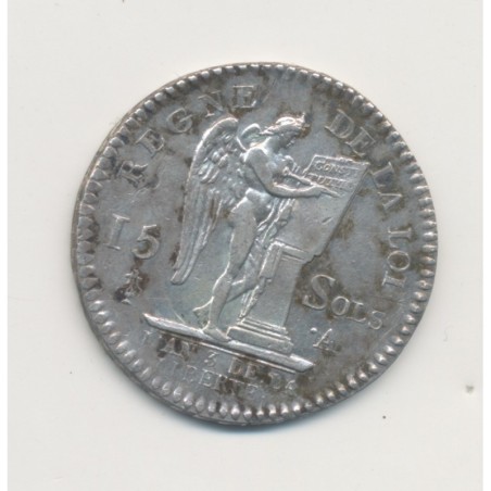 Louis XVI - 15 Sols François - 1791 .A Paris - TTB+