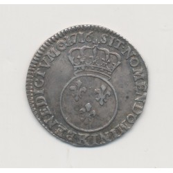 Louis XV - 1/10 écu vertugadin - 1716 K Bordeaux - TTB+ 2