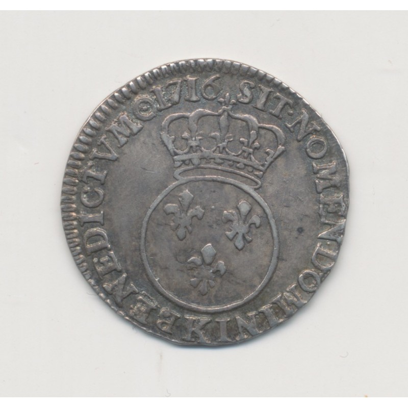 Louis XV - 1/10 écu vertugadin - 1716 K Bordeaux - TTB+