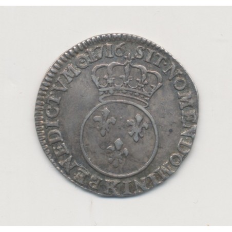 Louis XV - 1/10 écu vertugadin - 1716 K Bordeaux - TTB+