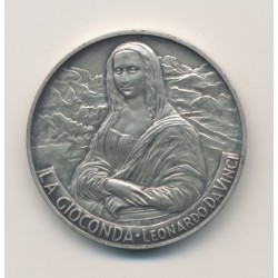 Médaille - La Joconde - léonard de vinci - argent - 30mm - SPL