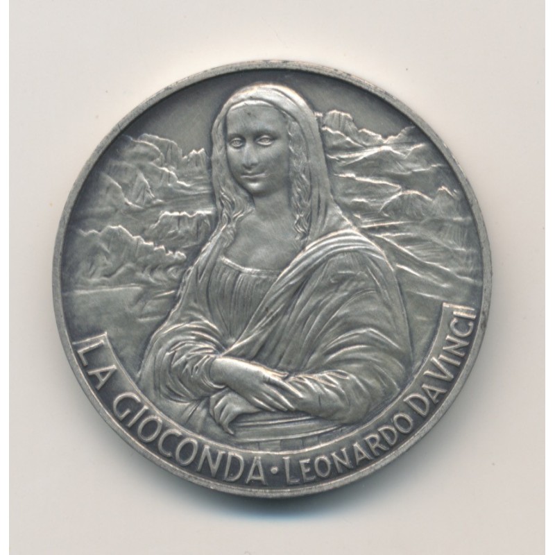Médaille - La Joconde - léonard de vinci - argent - 30mm - SPL