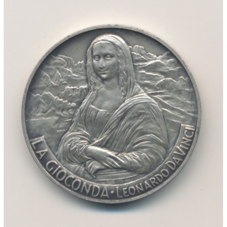 Médaille - La Joconde - léonard de vinci - argent - 30mm - SPL