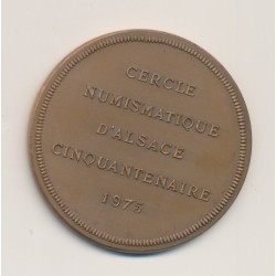 Médaille - Cercle numismatique d'Alsace - cinquantenaire - 1975 - bronze - SPL 2