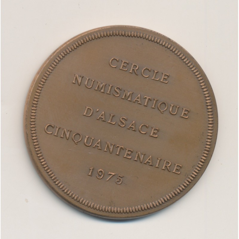 Médaille - Cercle numismatique d'Alsace - cinquantenaire - 1975 - bronze - SPL
