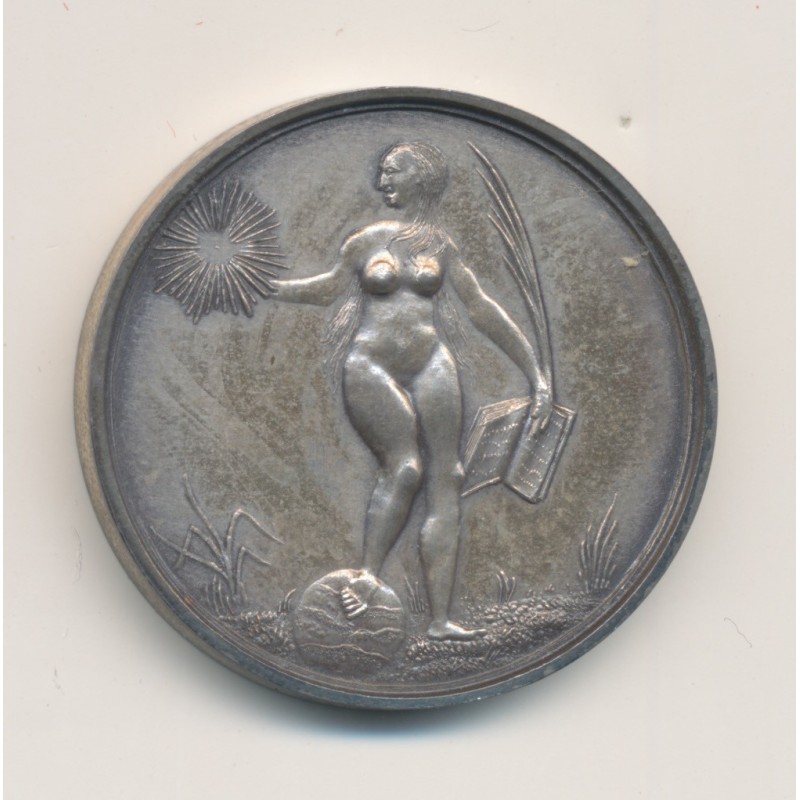 Jeton Maçonnique - Orient de Rouen - Loge de la vérité - 1835 Refrappe - argent - SUP