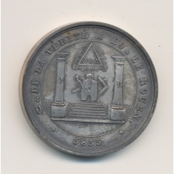 Jeton Maçonnique - Orient de Rouen - Loge de la vérité - 1835 Refrappe - argent - SUP 2