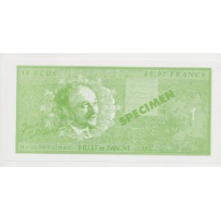 Billet publicitaire - 10 écus - avenir banque de france