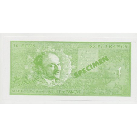 Billet publicitaire - 10 écus - avenir banque de france
