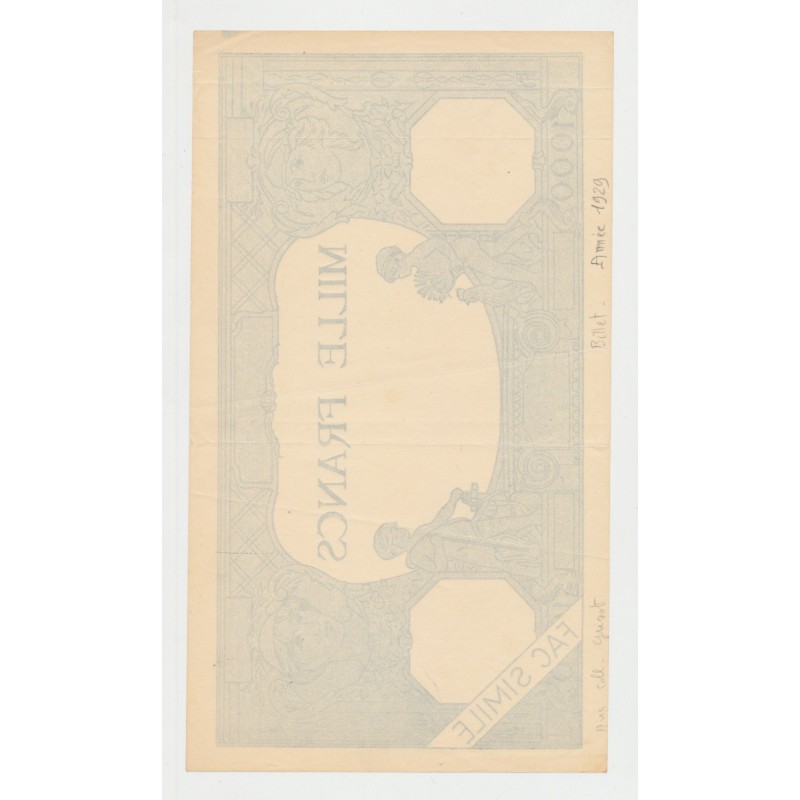 Billet publicitaire - 1000 Francs Fac similé
