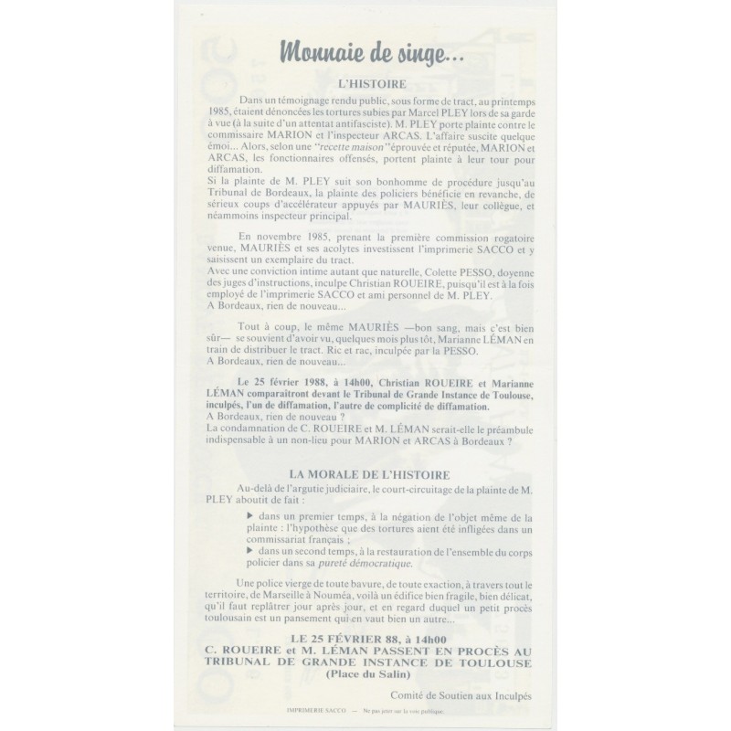 Billet publicitaire - 500 Francs Pascal - monnaie de singe