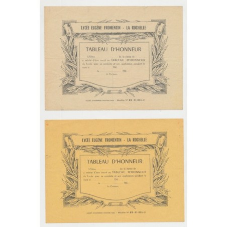 Lot 2 Tableaux d'honneur - Lycée Eugène Fromentin - La Rochelle