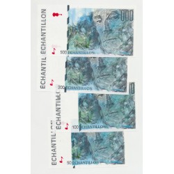Série 4 Billets - échantillon - 50/100/200/500