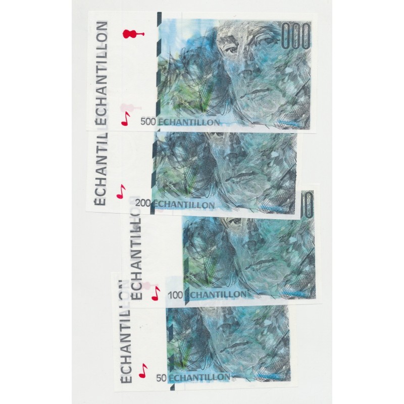 Série 4 Billets - échantillon - 50/100/200/500