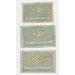 Lot 3 billets - 10/50/100 Kilos acier ordinaire 1948 - TB/TTB 2
