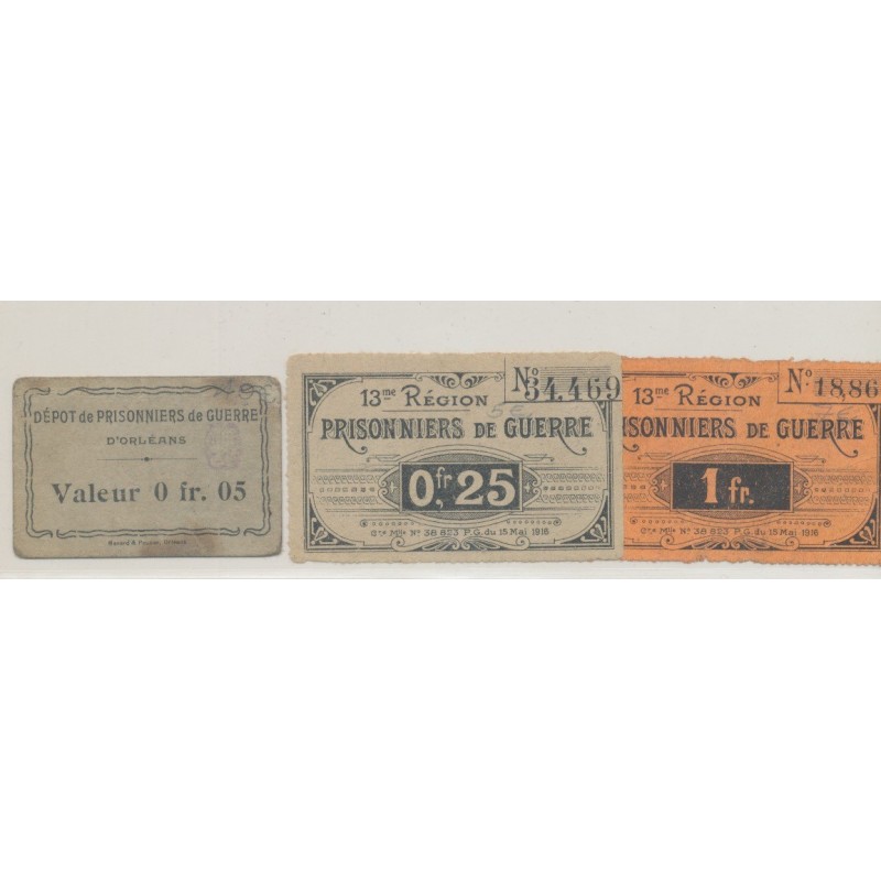 Lot 3 billets - Prisonniers de guerre - TB/TTB