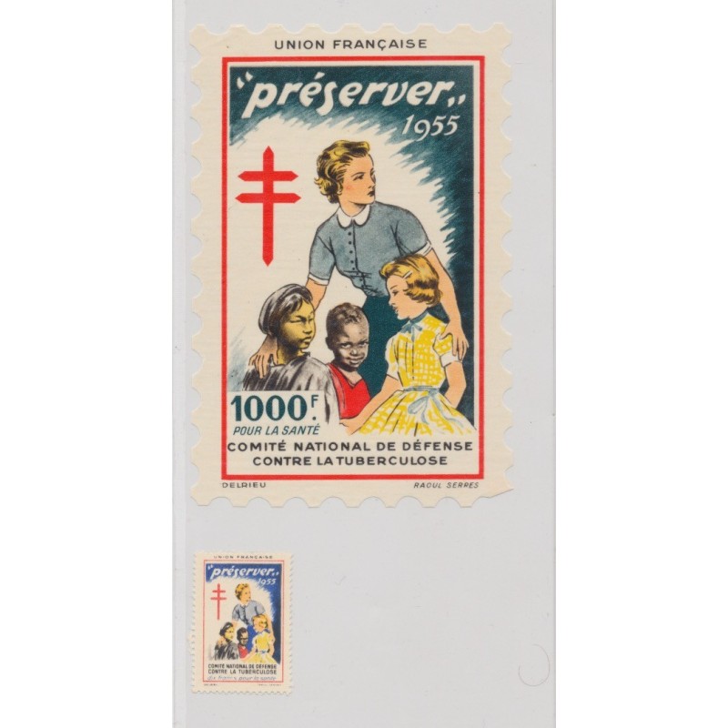 Lot 2 Timbres - préserver 1955 - Petit et grand format