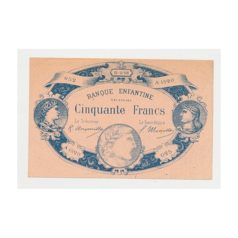 Billet 50 Francs - Banque enfantine - TTB