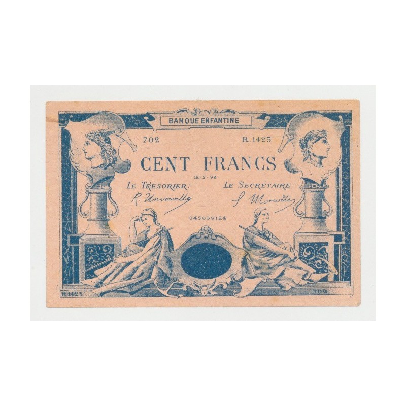 Billet 100 Francs - Banque enfantine - TTB
