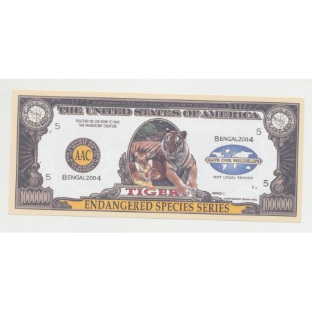 Billet Fantaisie - TIGER/TIGRE - 1 million dollar