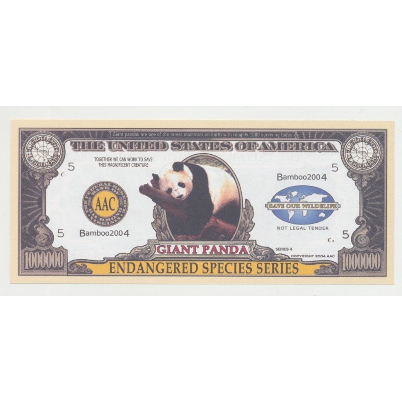 Billet Fantaisie - Préservation PANDA - 1 million dollar