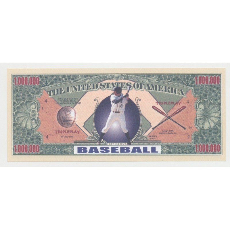 Billet Fantaisie - BASEBALL - 1 million dollar