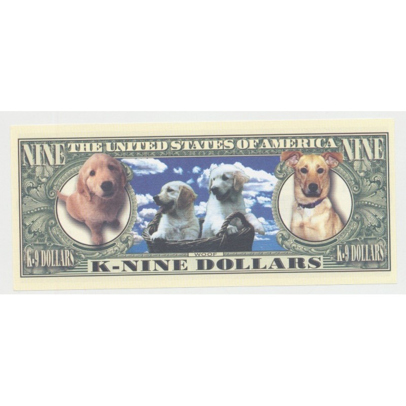 Billet Fantaisie - DOGS/CHIENS - 9 Dollars