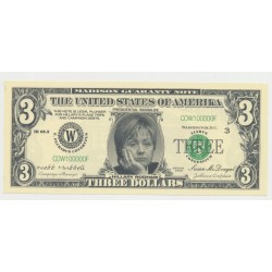Billet Fantaisie - Hillary Clinton - 3 dollars