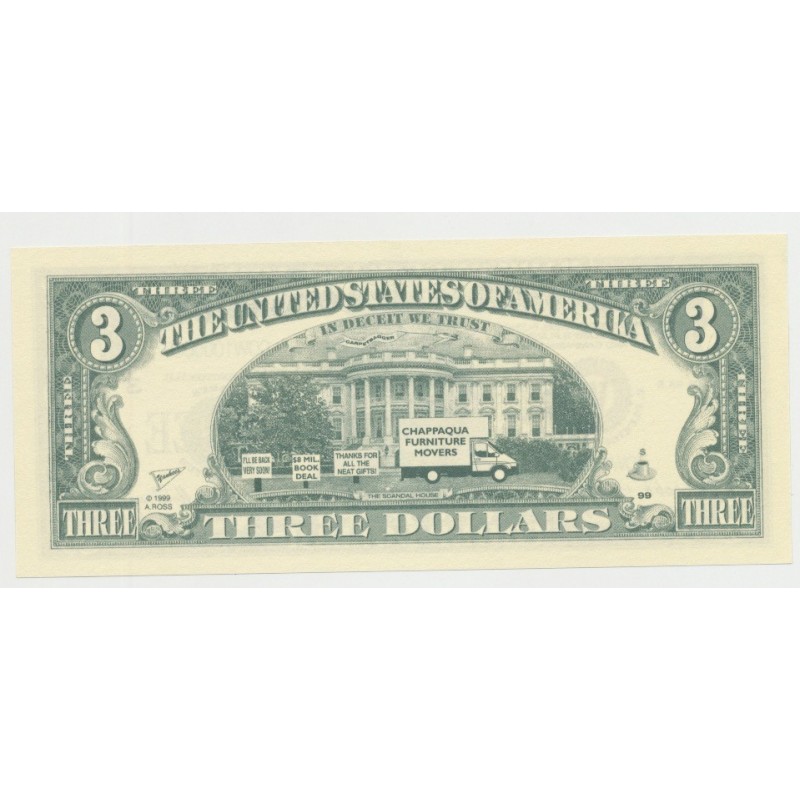 Billet Fantaisie - Hillary Clinton - 3 dollars
