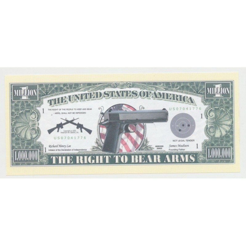 Billet Fantaisie - SECOND AMENDEMENT US - 1 million dollar