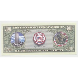 Billet Fantaisie - Mémorial twin towers - 2001 dollars 2