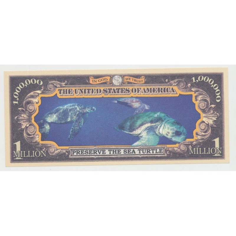 Billet Fantaisie - TORTUE - 1 million dollar