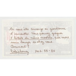 Billet publicitaire - 100 Francs Corneille specimen - problème d'argent 2