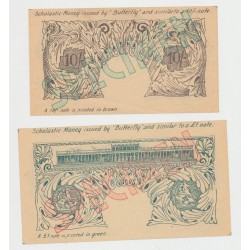 Billet publicitaire - Lot 2 Billets anglais specimen - Butterfly 2