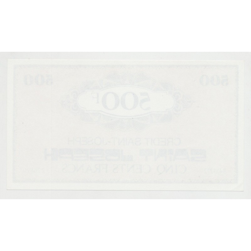 Billet publicitaire - 500 Francs Crédit st joseph