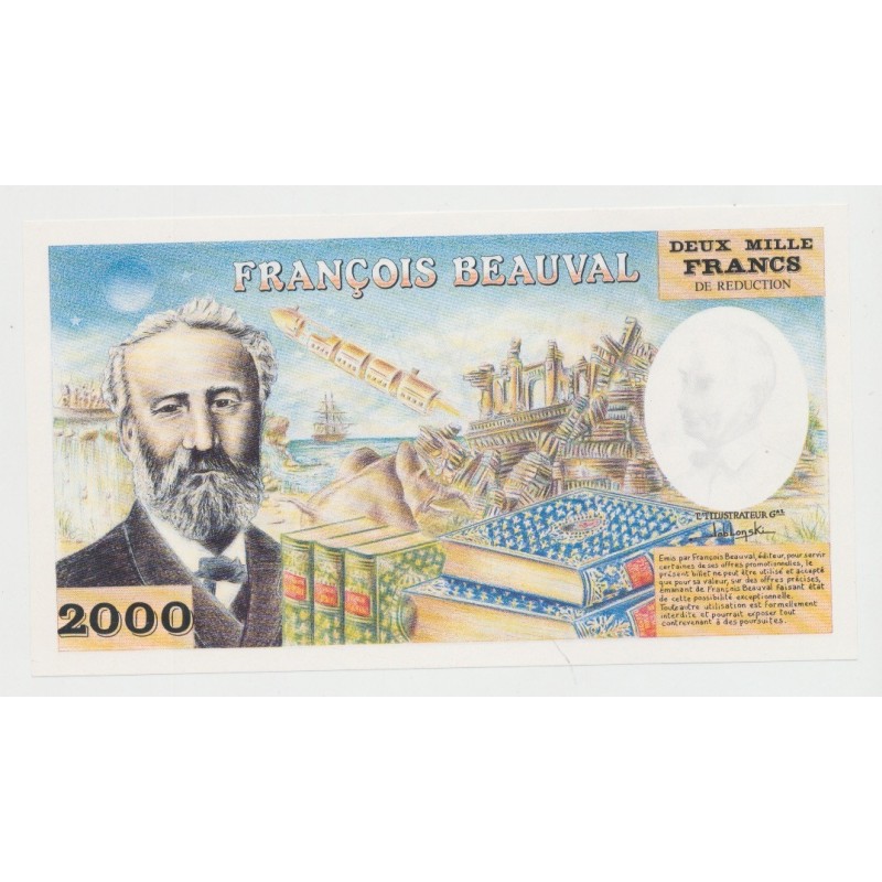 Billet publicitaire - 2000 Francs François Beauval