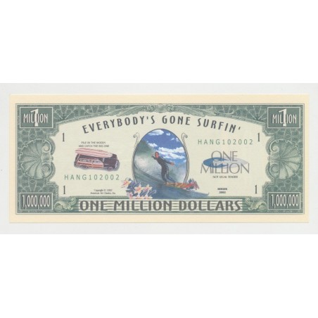 Billet Fantaisie - SURFIN - 1 million dollar