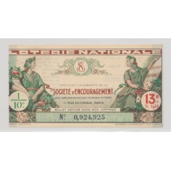 Billet Loterie - Société encouragement - 1/10 13e émission