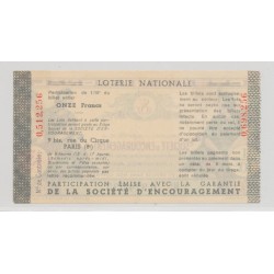Billet Loterie - Société encouragement - 1/10 13e émission 2