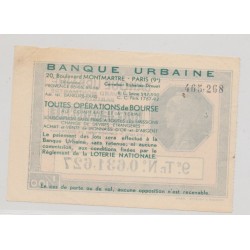 Billet Loterie nationale - 1/100 Banque urbaine 2