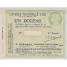 Billet Loterie nationale - 1 Dixieme 1936