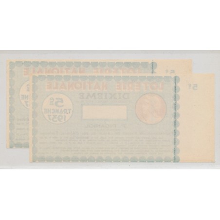 Billet Loterie nationale - 1/10 1937 - Lot 2ex