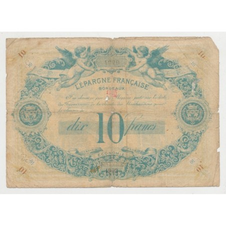 Dept 33 - 10 Francs 1930 - L'épargne Française BORDEAUX - B/TB