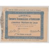 Billet Loterie - Enfants turberculeux d'Ormesson et institut pasteur de Lille - 1907