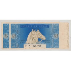 Billet Loterie nationale - 100 Francs - Grand prix de Paris 1939 - Lot de 2ex