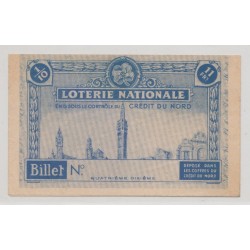 Billet Loterie nationale - Crédit du nord 1940  2
